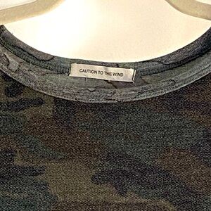 Caution to the wind camouflage dress